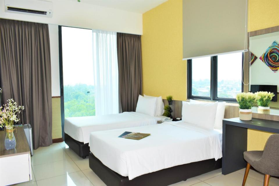 rooms at a port dickson resort with private beach