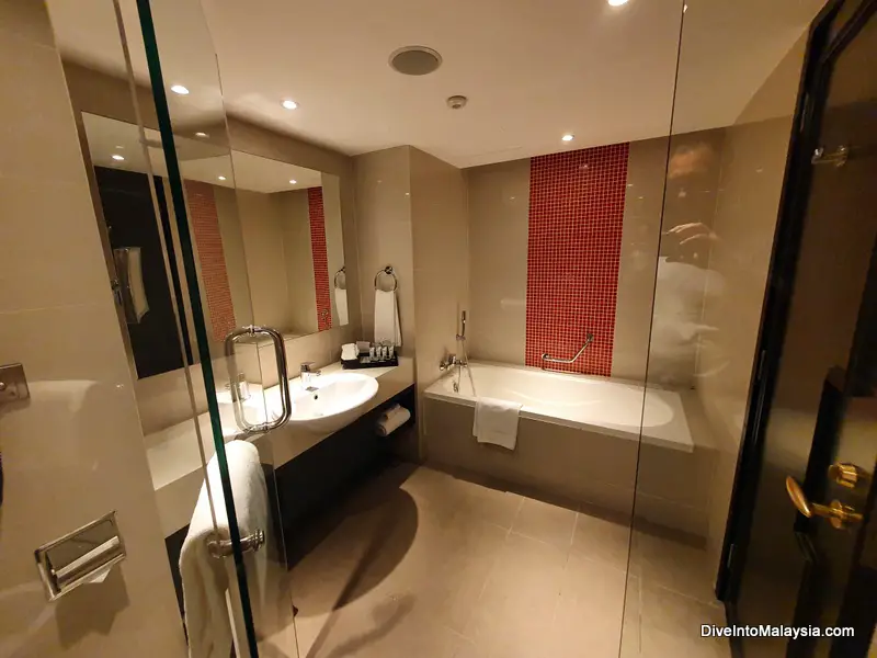 Bathroom in the Twin Room looking from the shower Sama Sama Hotel KLIA