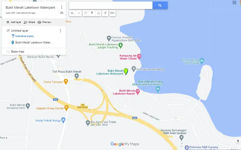 bukit merah laketown waterpark map