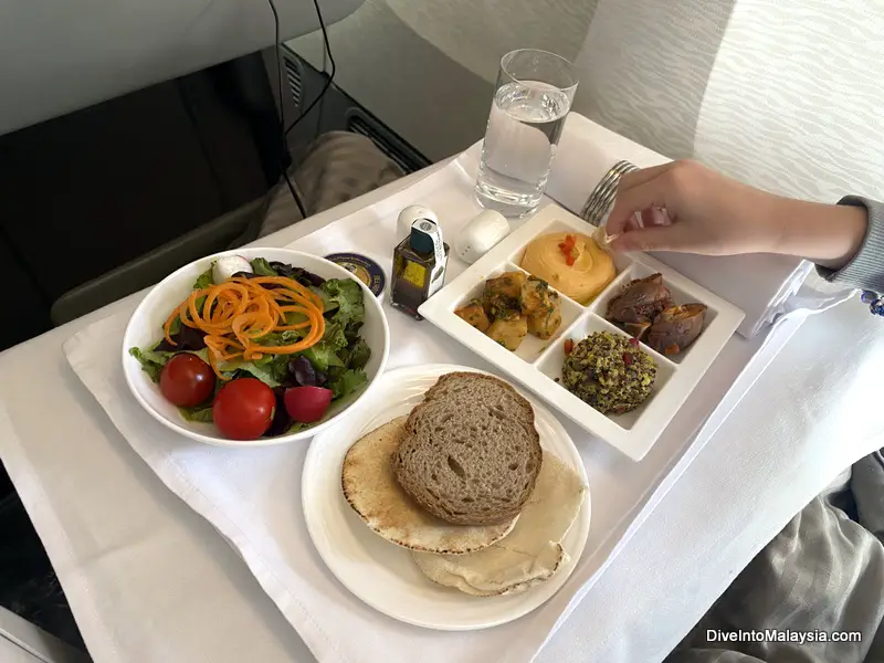Emirates business class arabic mezze