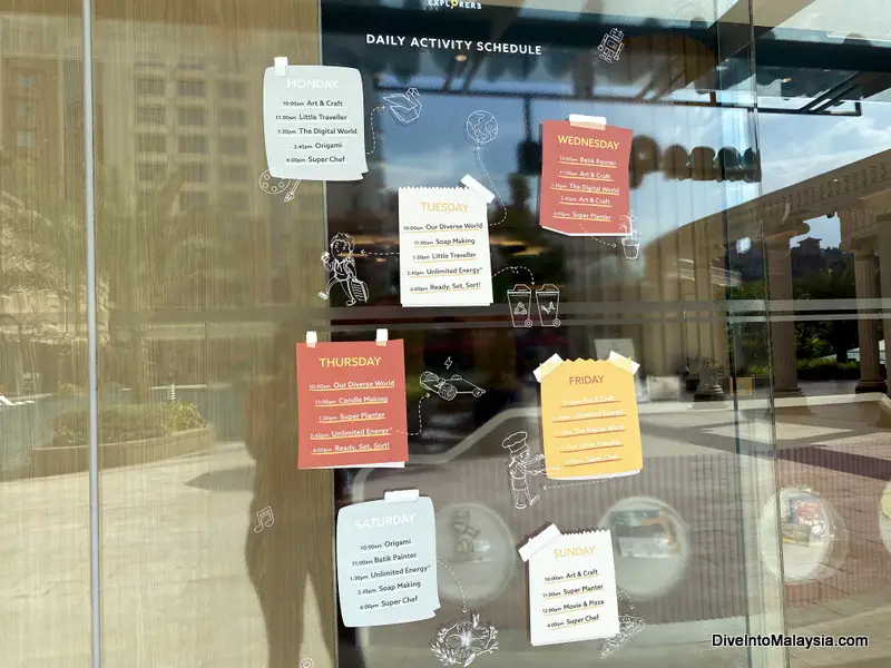 Sunway Resort Wonderland Explorers activity schedule