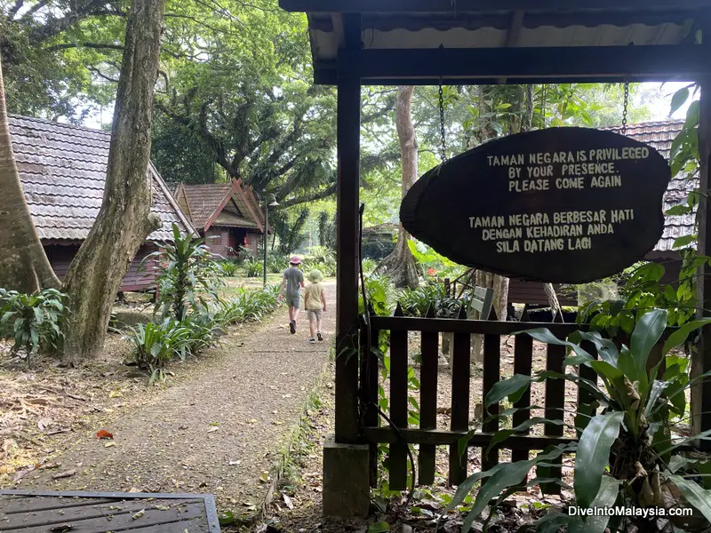 sign at the finish of the canopy walk Taman Negara