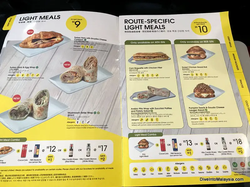 Scoot menu