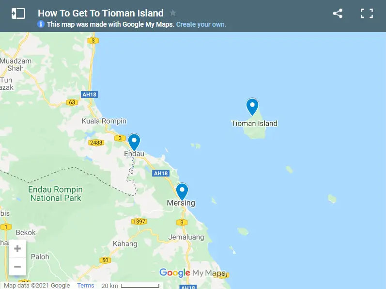 How To Get To Tioman Island map